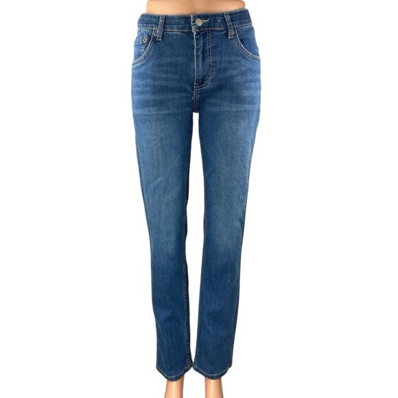 Levi's 502 Women's Blue Medium Wash Mid Rise Straight Leg Denim Jeans Size 28 - Picture 1 of 5